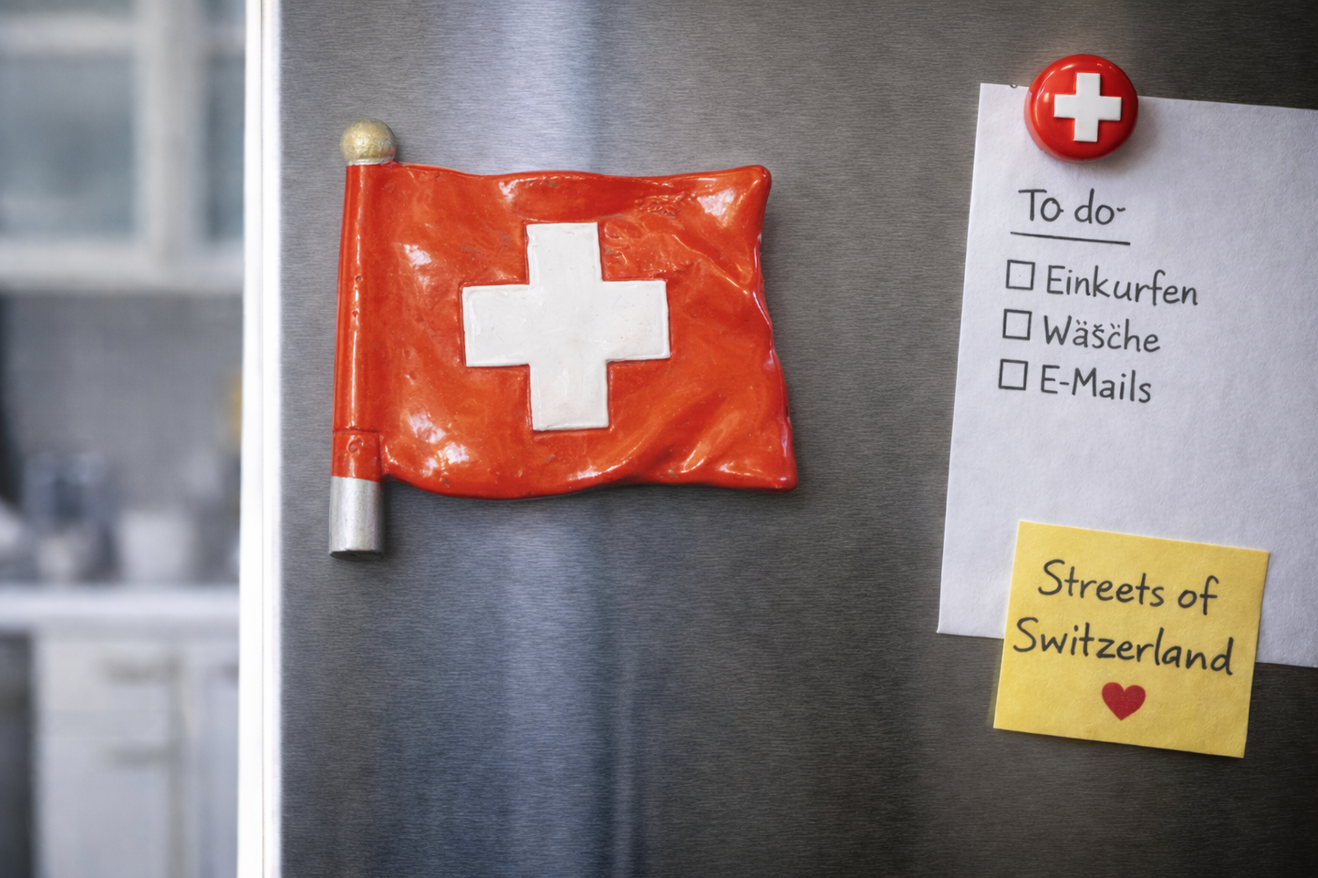 Schweizer Flagge Kühlschrankmagnet 🇨🇭 – Hochwertiger 3D Magnet
