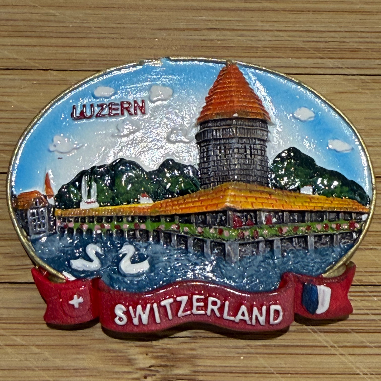 Luzern Kapellbrücke Magnet – Hochwertiges 3D Schweiz Souvenir