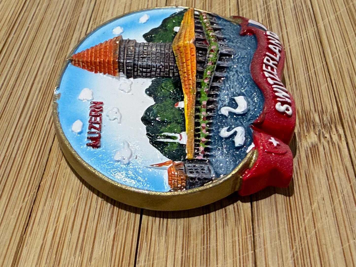 Luzern Kapellbrücke Magnet – Hochwertiges 3D Schweiz Souvenir