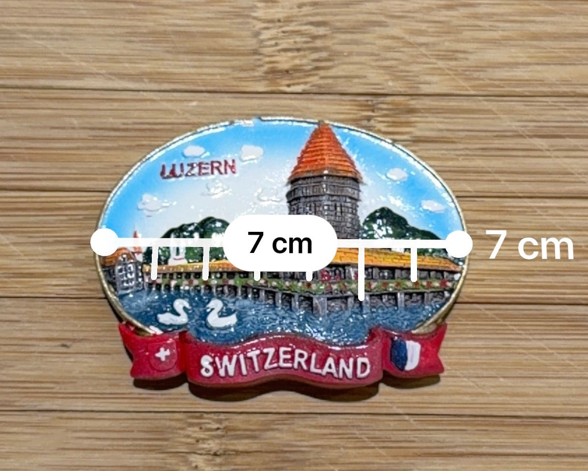 Luzern Kapellbrücke Magnet – Hochwertiges 3D Schweiz Souvenir