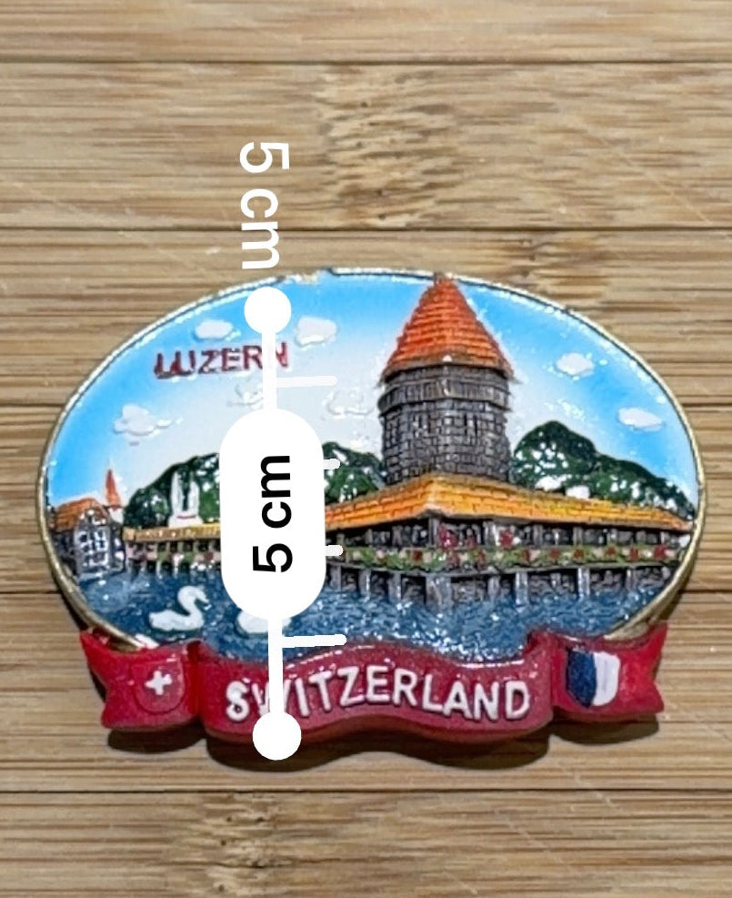 Luzern Kapellbrücke Magnet – Hochwertiges 3D Schweiz Souvenir