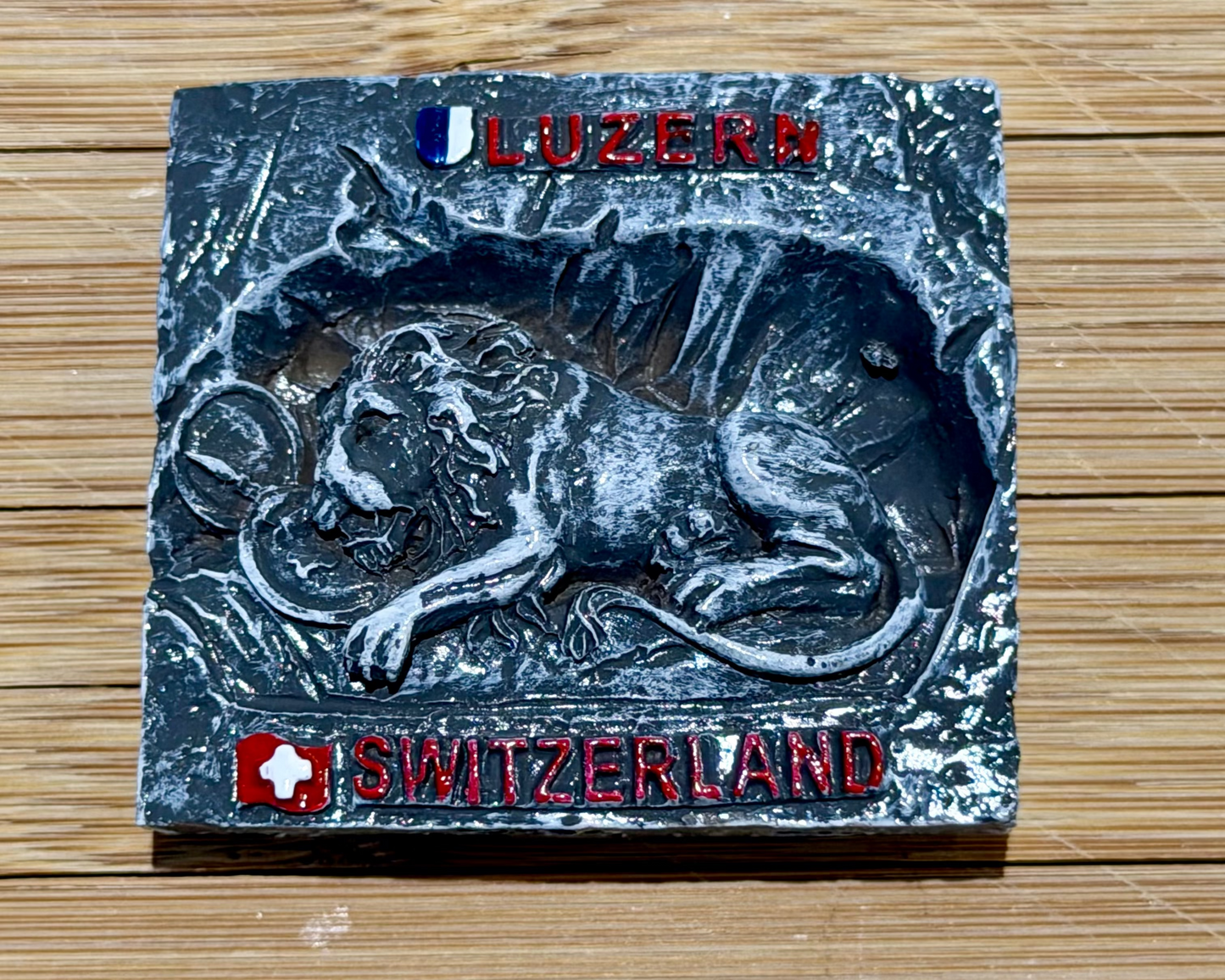 Löwendenkmal Luzern Magnet – Hochwertiger 3D Schweiz Souvenir