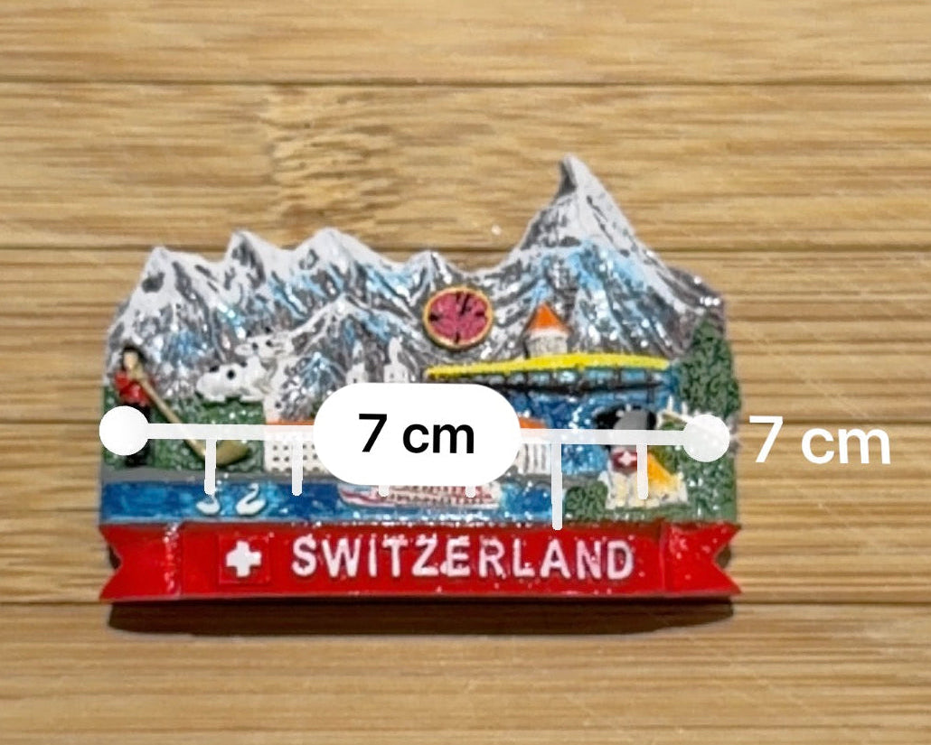 Schweiz Panorama Magnet – Hochwertiger 3D Alpen & Städte Souvenir