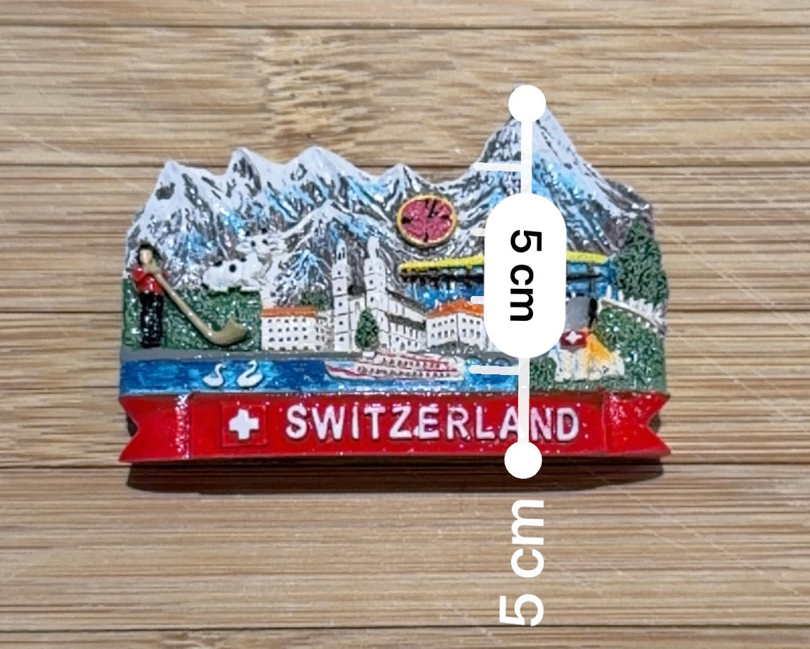 Schweiz Panorama Magnet – Hochwertiger 3D Alpen & Städte Souvenir