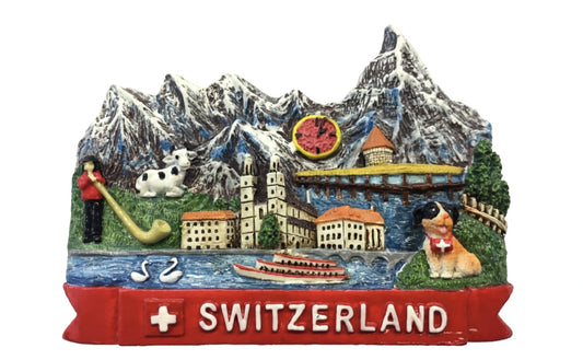 Schweiz Panorama Magnet – Alpen & Städte Souvenir